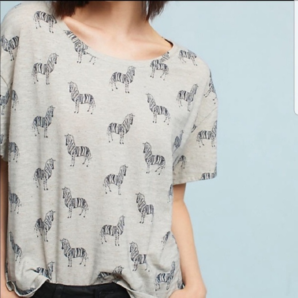 Anthropologie Postmark zebra t-shirt size small